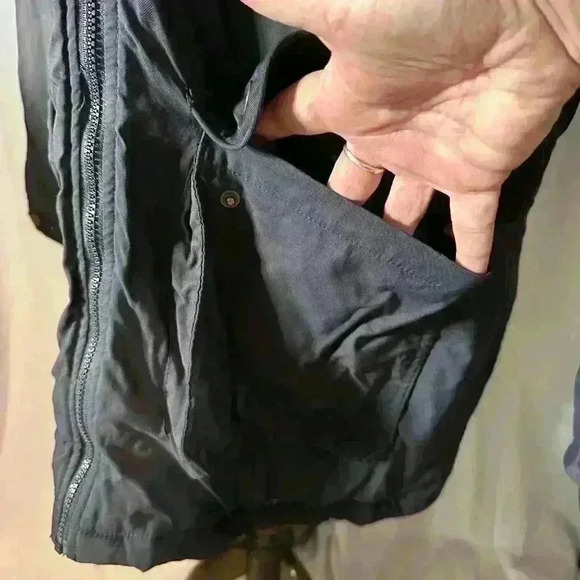 Shine Original Denim Tailoring Long Jacket. Black. Hooded. Warm. Size 2XL. - Picture 4 of 10